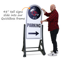 Tall plastic panel used in an sidewalk sign frame