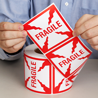 Fragile Shipping Labels Roll
