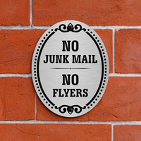 Metallic Door Sign No Advertisements