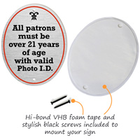 Over 21 ID Required Sign