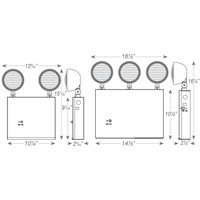 NYDXR New York Approved Emergency Light With 3 Heads