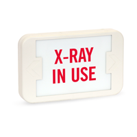 LED Exit Sign with Battery Backup: X-Ray In Use - Red Lettering, White Background