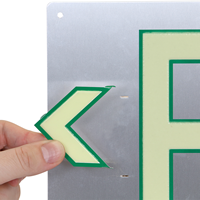 Glow-in-the-dark aluminum exit sign