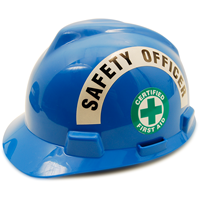 Apply title sticker over a standard safety committee emblem
