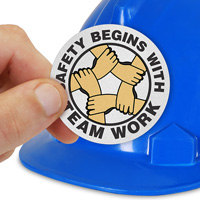 Teamwork Emblem for Hard Hat Safety