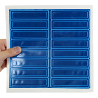 Sheet of blue reflective hard hat stickers