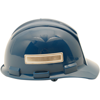 Silver Reflective strips on a hard hat