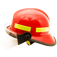 Reflective decals on a red helmet