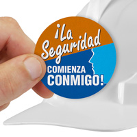 Spanish Safety Hard Hat Decal