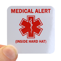 Medical Alert Hard Hat Decal