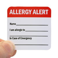 writeable Allergy Alert Hard Hat Decal 
