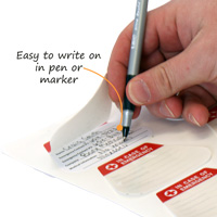 Emergency contact hard hat stickers