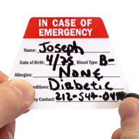 In Case Of Emergency write On Decal