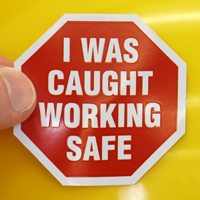 I Was Caught Working Safe decal
