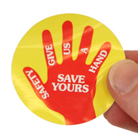 Hard Hat Decals: Safety Give Us a Hand Save Ours