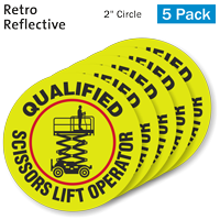 Reflective Decal: Qualified Scissor Lift Operator