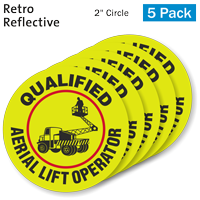 Reflective Decal: Qualified Operator Aerial Lift