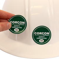 Circle Hard Hat Stickers: Custom Design