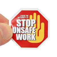 Octagonal Custom Hard Hat Sticker