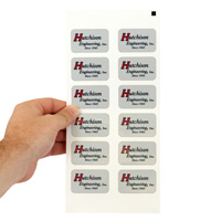 Custom design hard hat labels: Rectangle