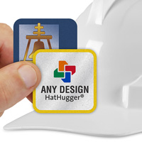 Custom Square Hard Hat Label