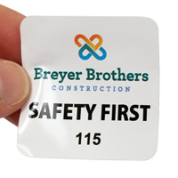 Custom Square Hard Hat Label