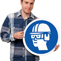 Wear Eye, Ear & Head Protection Symbol ISO Signs