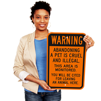 Abandoning A Pet Is Illegal Sign