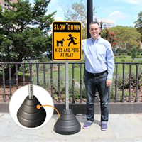 Recycled Rubber Signs Base Kit with Metal Post