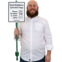 Good neighbors curb their dogs sign