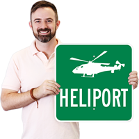 Helipad Warning Sign With Graphic