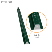 6' Tall Baked Enamel Post