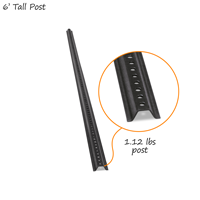 Black Standard U-Channel Sign Post 6' Tall