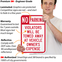 Unauthorized Towed Parking Sign