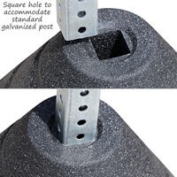 Recycled Rubber Signs Base Square Post Hole