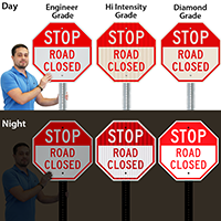 Stop Road Closed Signs
