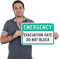 Evacuation Gate Do Not Block, Evacuation Sign