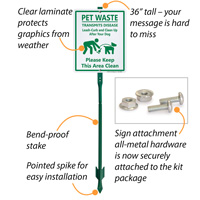 Dog Poop Sign: Leash, Curb, Clean Up