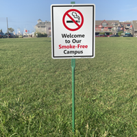 No smoking at school campus sign for lawn