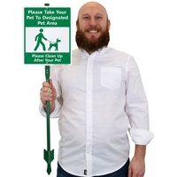 Designated pet area lawn sign
