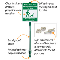 Pet area signage kit