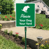 No Dog Waste Allowed Lawnboss Sign