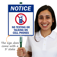 No Texting Or Talking LawnBoss Notice Sign