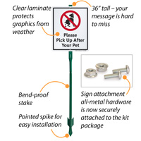 Pet waste clean-up reminder sign