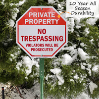 No trespassing private property sign