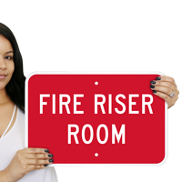 Horizontal Fire Riser Room Safety Sign