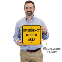 Square Emergency Muster Area Sign