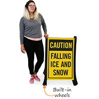 Falling Snow A-Frame Portable Sidewalk Sign
