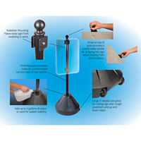 Standard Black Roll 'n' Pole Sign Holder