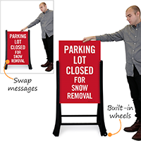 Parking Lot Closed For Snow Removal Sign